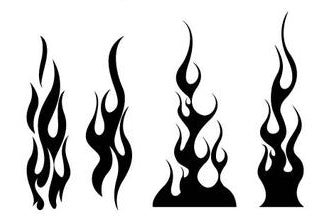 FLAMES FIRE PACK VINYL STENCIL FOR CUSTOM SHOES SNEAKERS AND SMALL PROJECTS