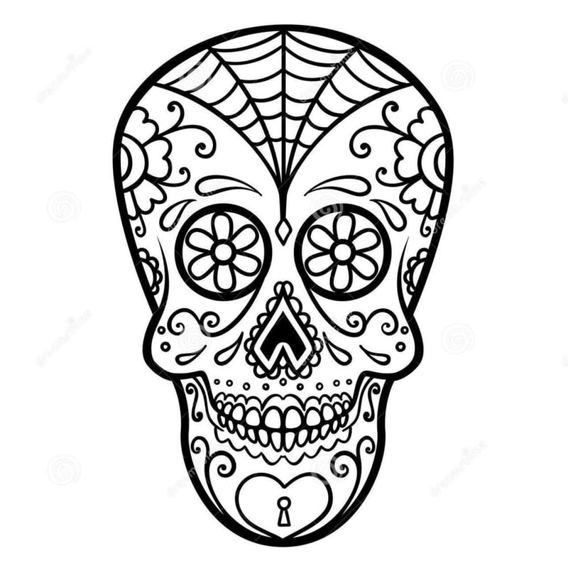 Dia De Los Muertos Skull Stencil - Khameleon Kickz
